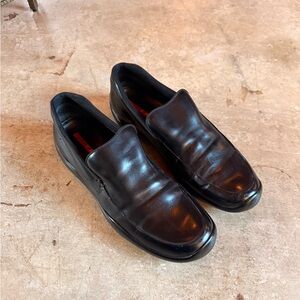 Men's Prada Black Leather Slip-On Shoes